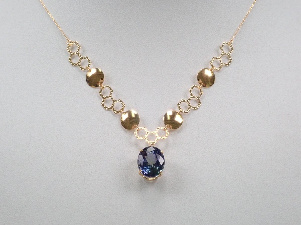 K18バイカラータンザナイト7.55ct ペンダント(ネックレス) - カラッツSTORE