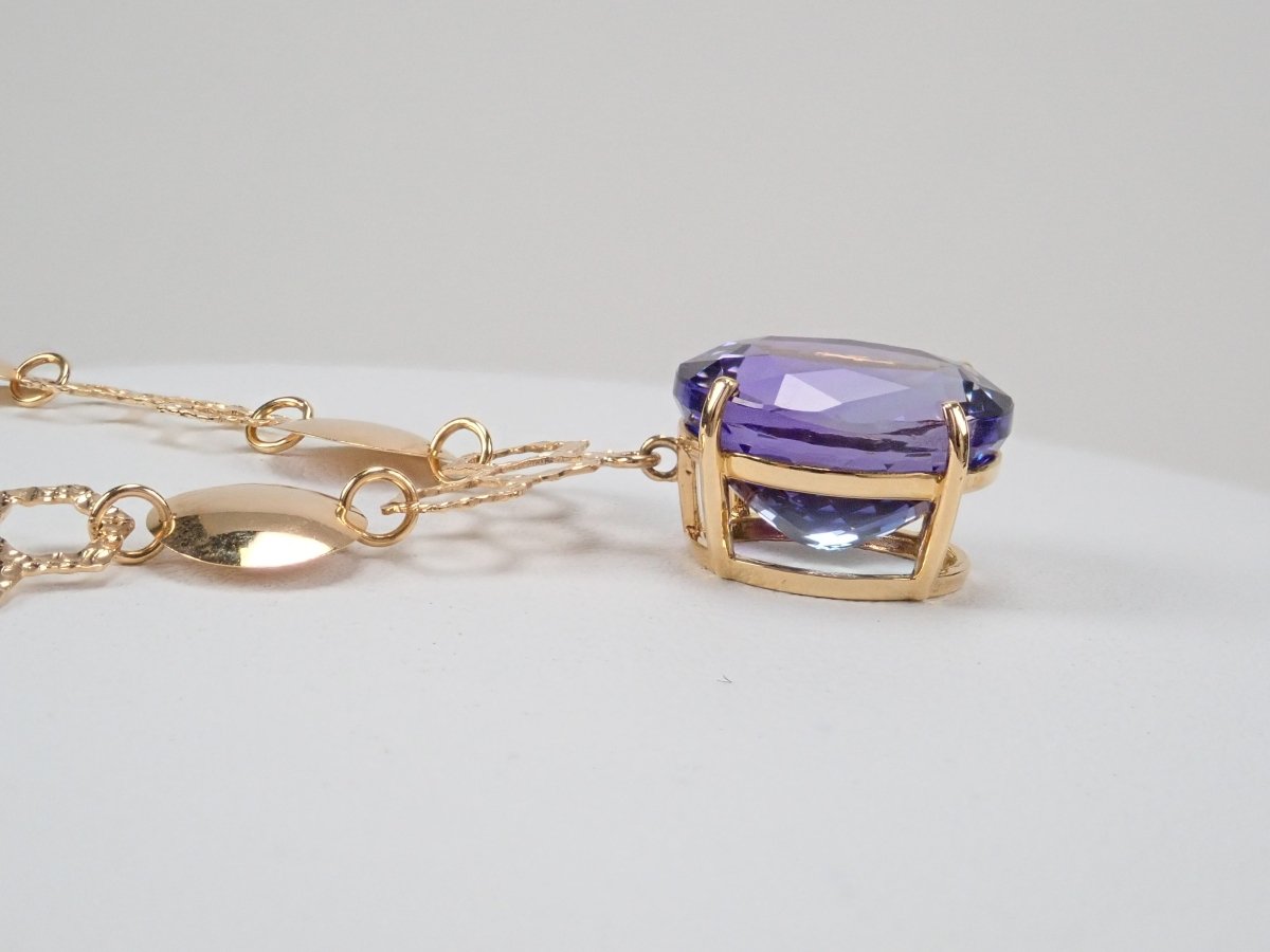 K18バイカラータンザナイト7.55ct ペンダント(ネックレス) - カラッツSTORE