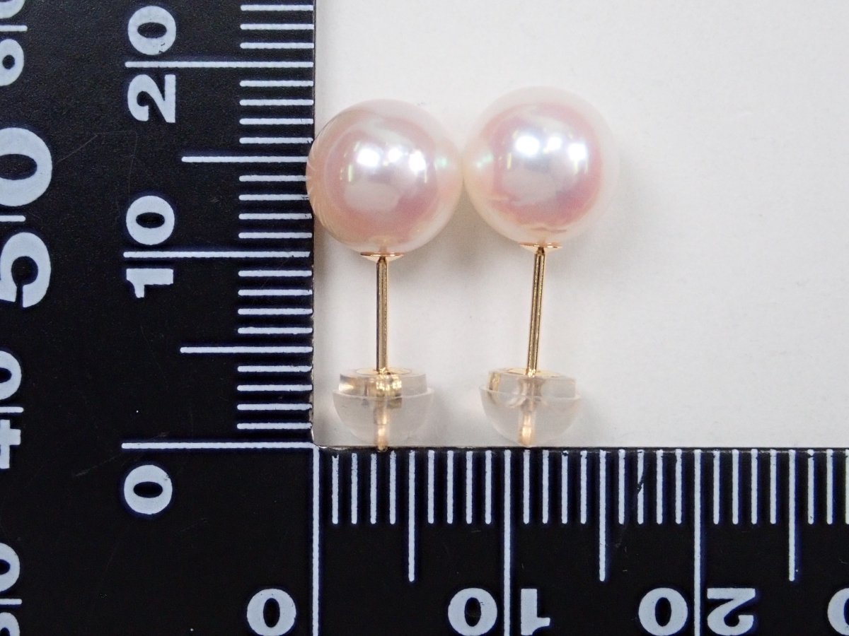 K18アコヤ真珠(アコヤパール)8mm ピアス - カラッツSTORE
