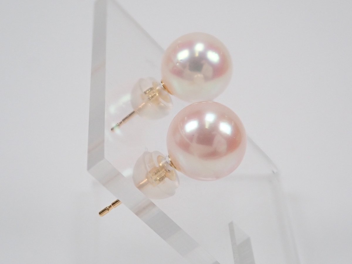 K18アコヤ真珠(アコヤパール)8mm ピアス - カラッツSTORE