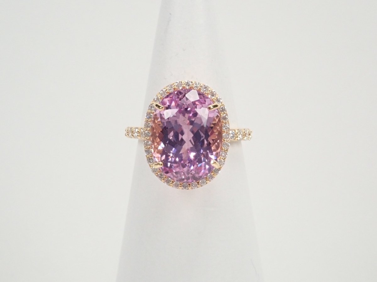 K18クンツァイト9.68ct リング - KARATZ STORE|カラッツSTORE