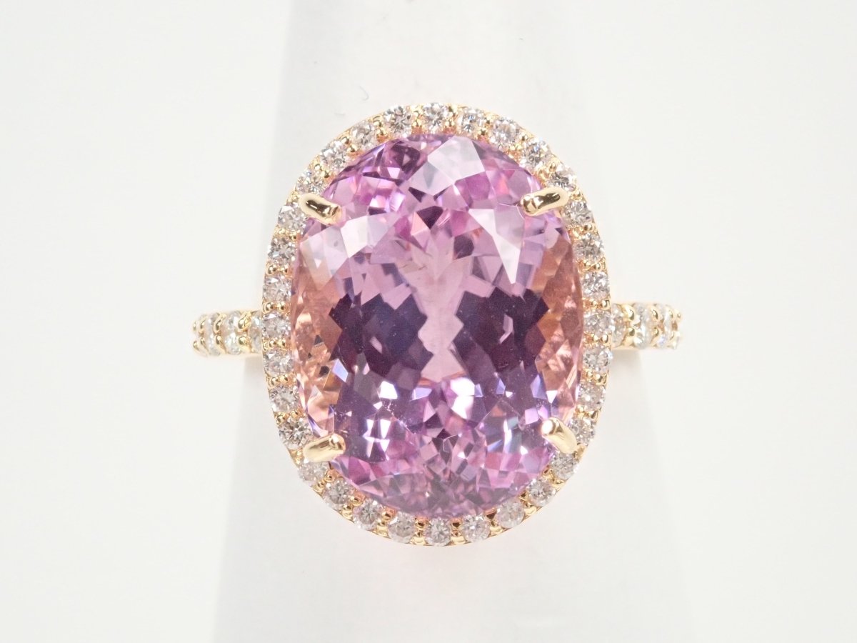 K18クンツァイト9.68ct リング