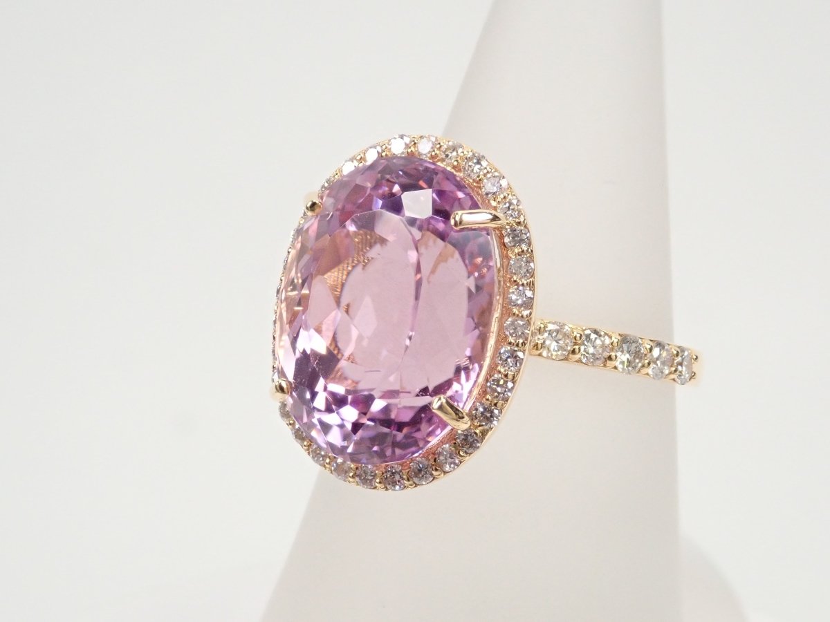 K18クンツァイト9.68ct リング - KARATZ STORE|カラッツSTORE