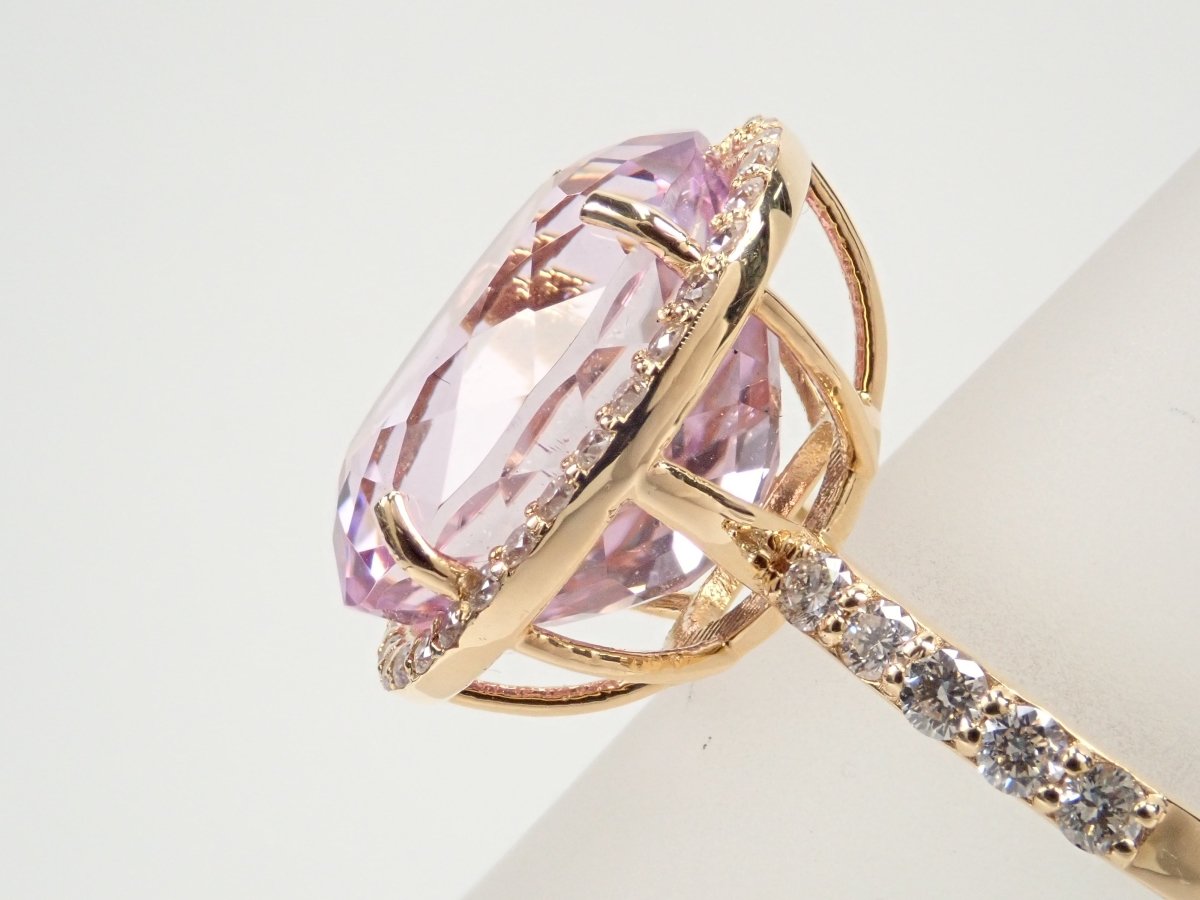 K18クンツァイト9.68ct リング - KARATZ STORE|カラッツSTORE