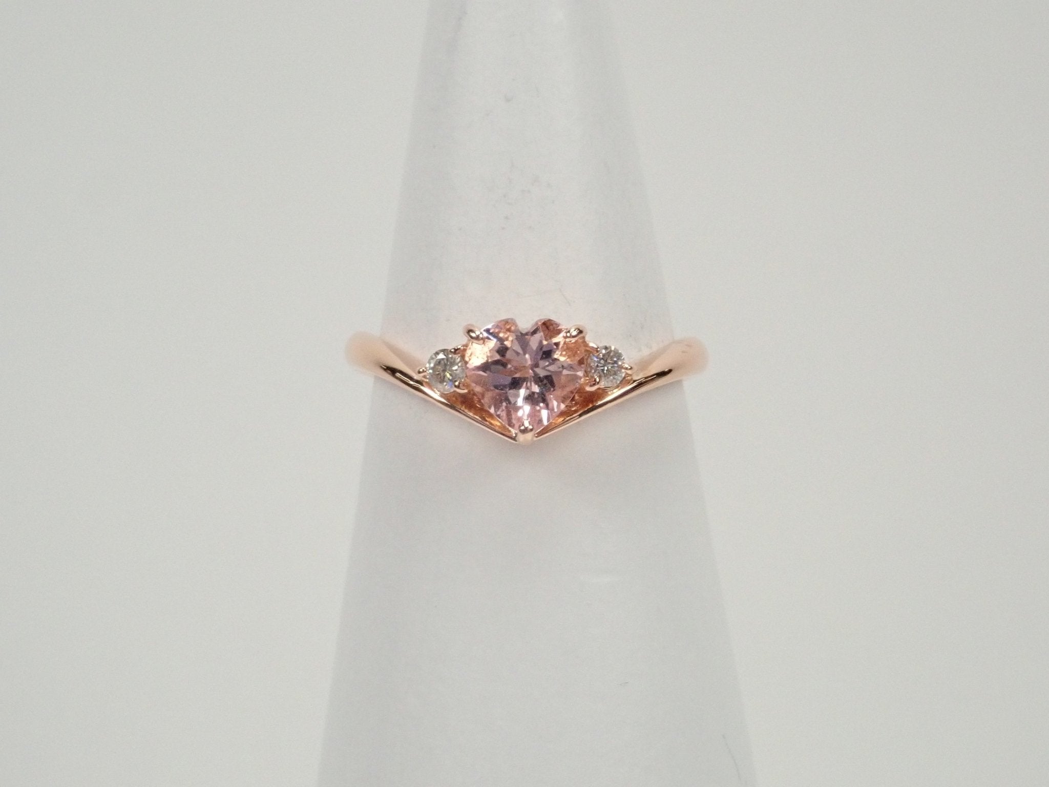 K18PGモルガナイト0.6ct・ダイヤモンドリング - KARATZ STORE|カラッツSTORE