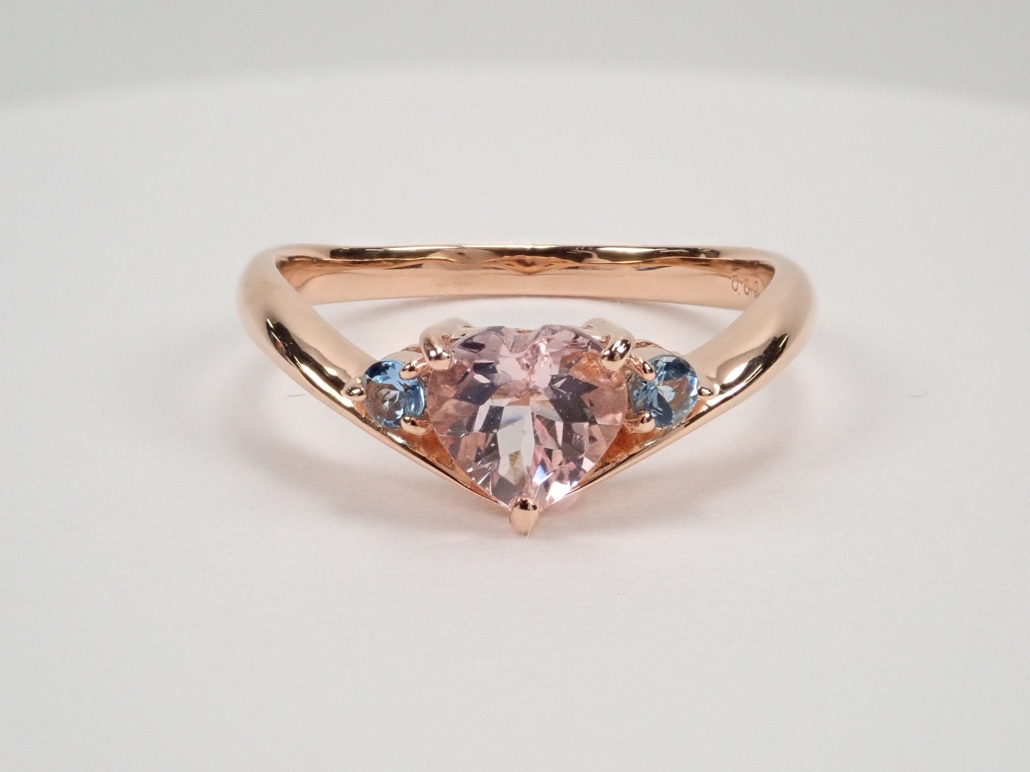 K18PGモルガナイト0.6ct・アクアマリン リング - KARATZ STORE|カラッツSTORE
