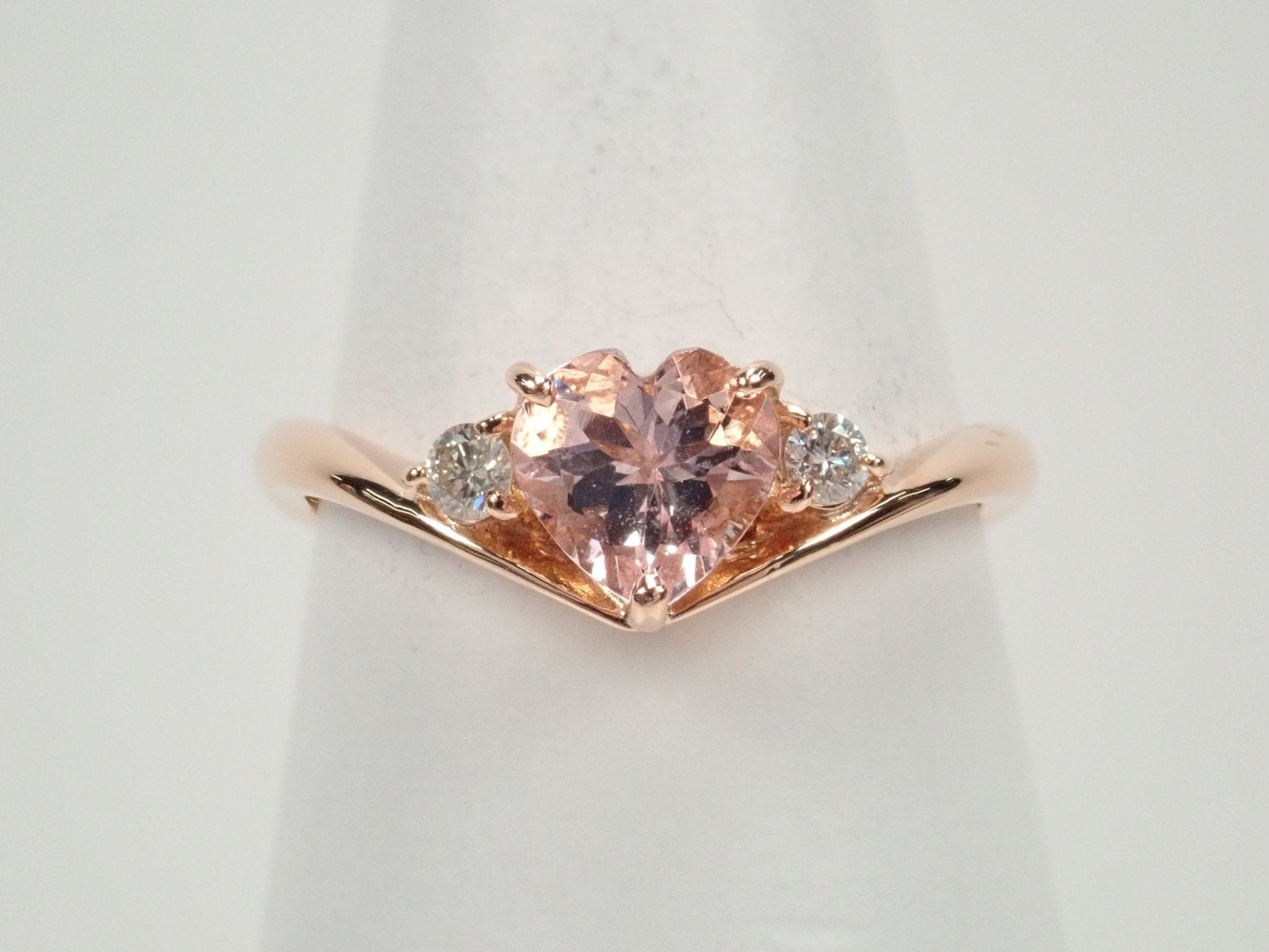 K18PGモルガナイト0.6ct・ダイヤモンドリング - KARATZ STORE|カラッツSTORE