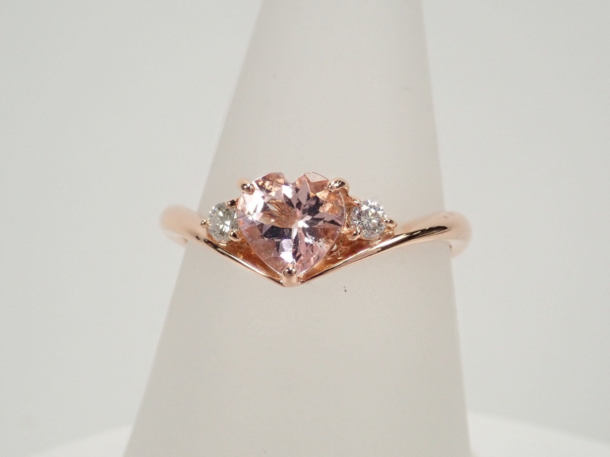 K18PGモルガナイト0.6ct・ダイヤモンドリング - KARATZ STORE|カラッツSTORE