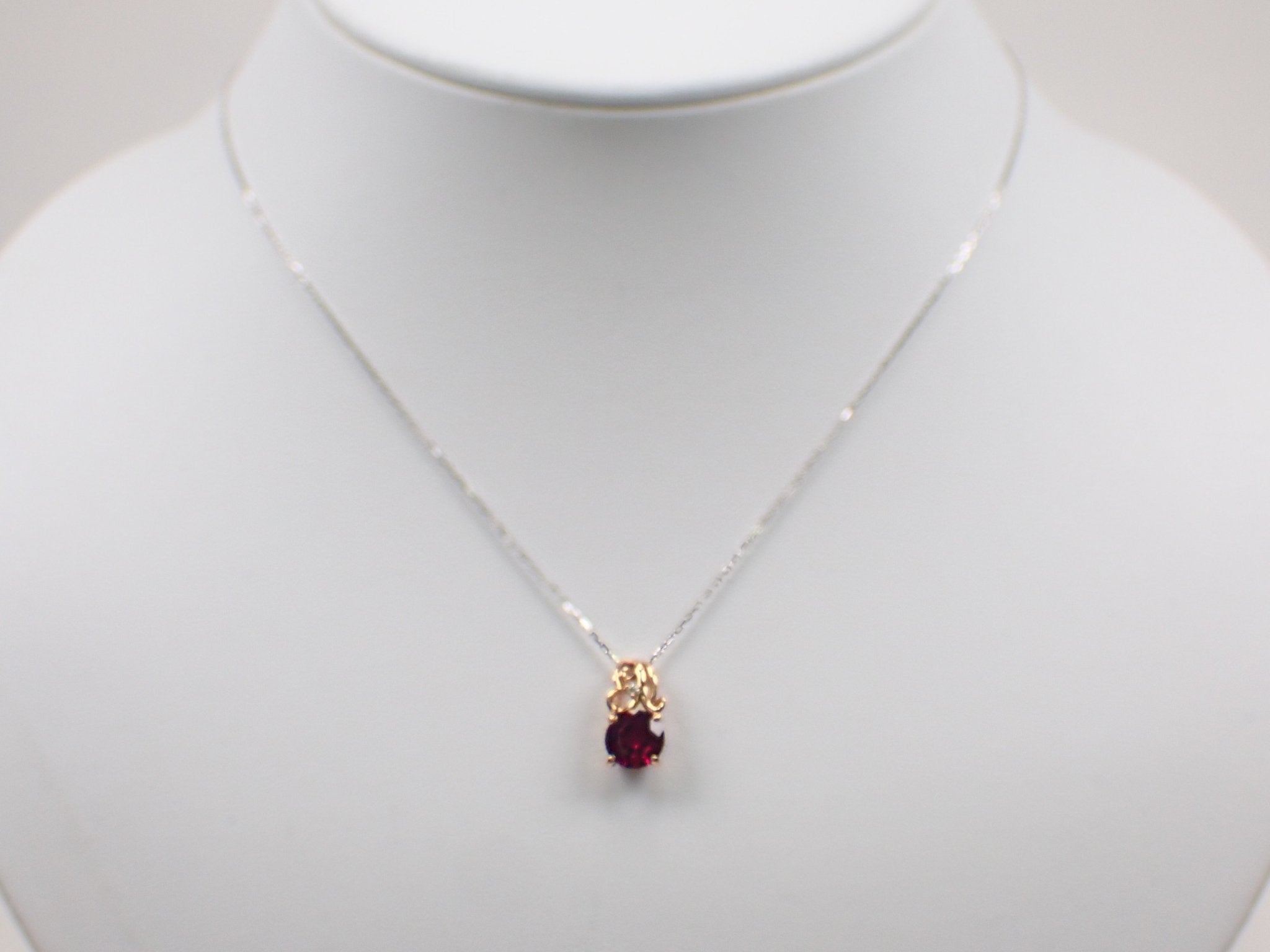 K18PGロードライトガーネット1.48ct ペンダント(ダンデライオンカット) - KARATZ STORE|カラッツSTORE