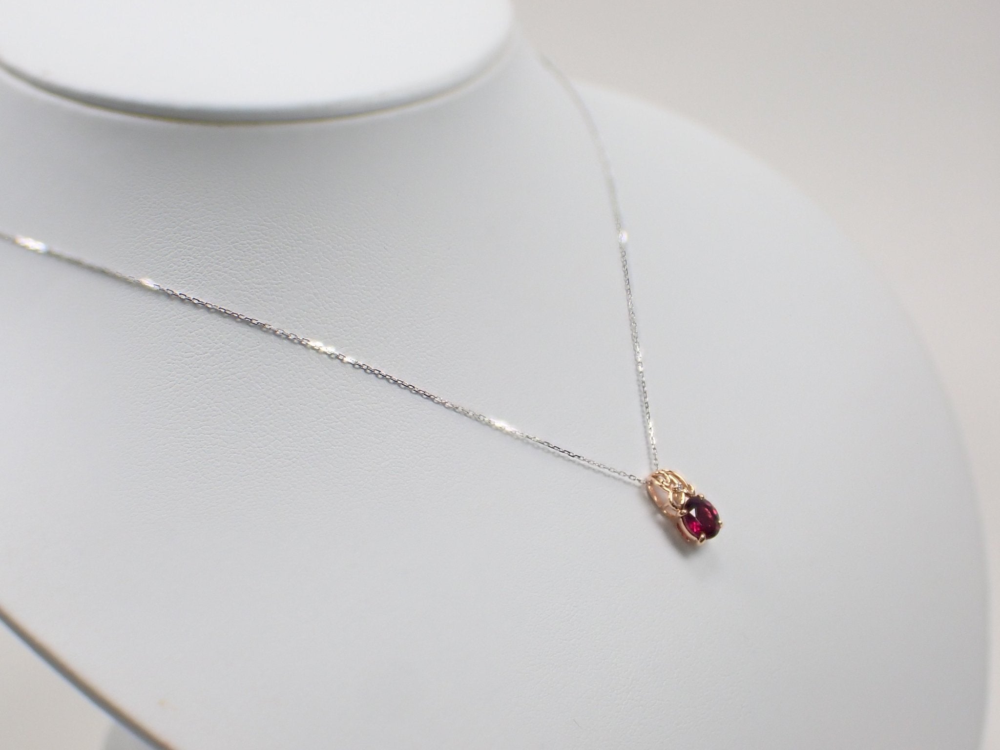 K18PGロードライトガーネット1.48ct ペンダント(ダンデライオンカット) - KARATZ STORE|カラッツSTORE