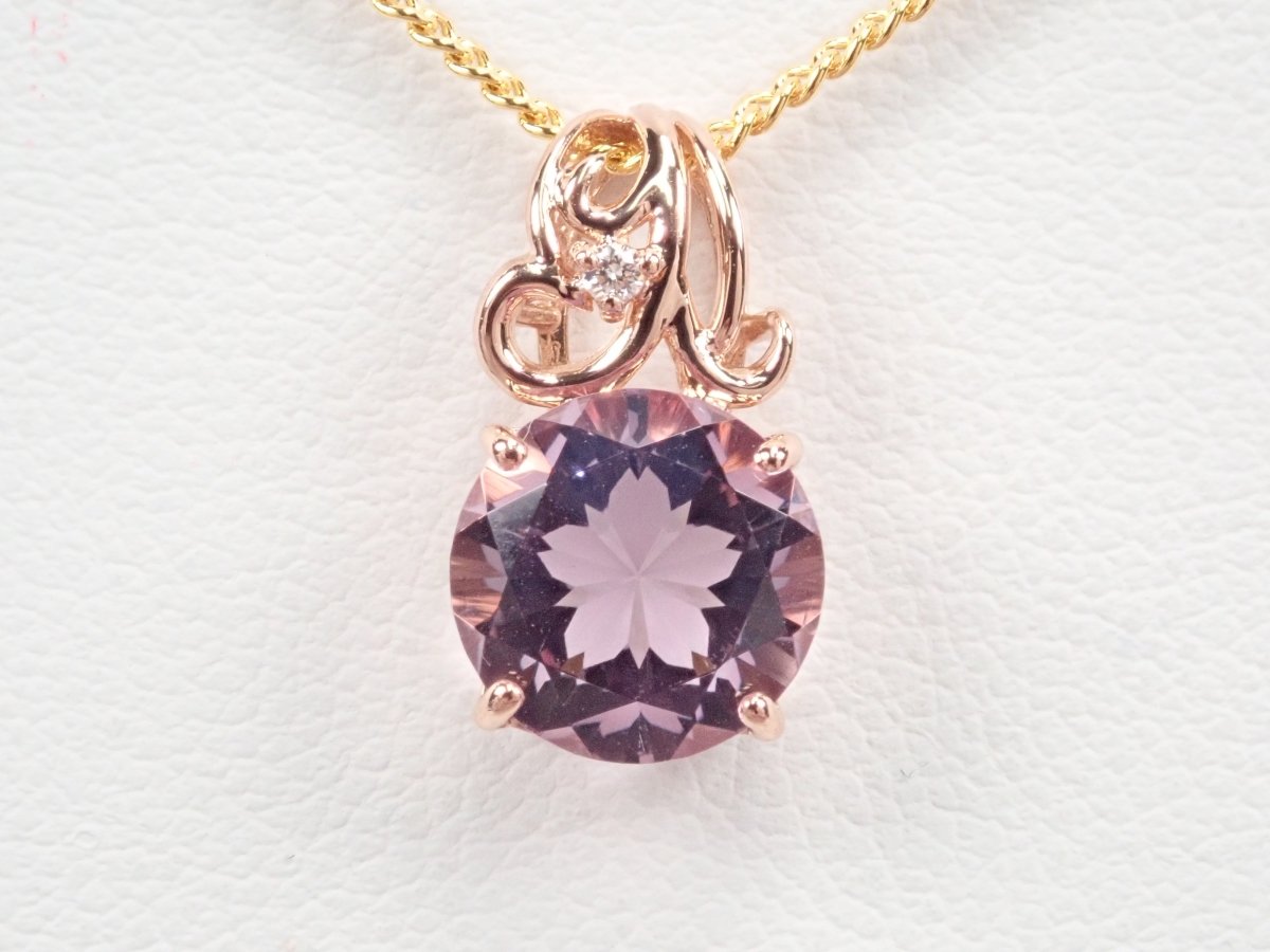 さくらインカット】K18PGアメジスト1.49ct ペンダントトップ