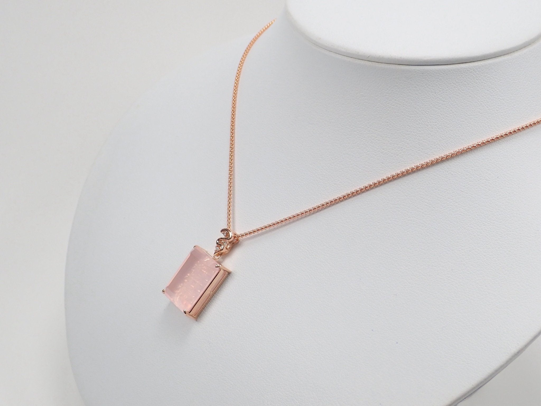 K18PGローズクォーツ15.964ct ペンダント(甲州貴石切子) - KARATZ STORE|カラッツSTORE