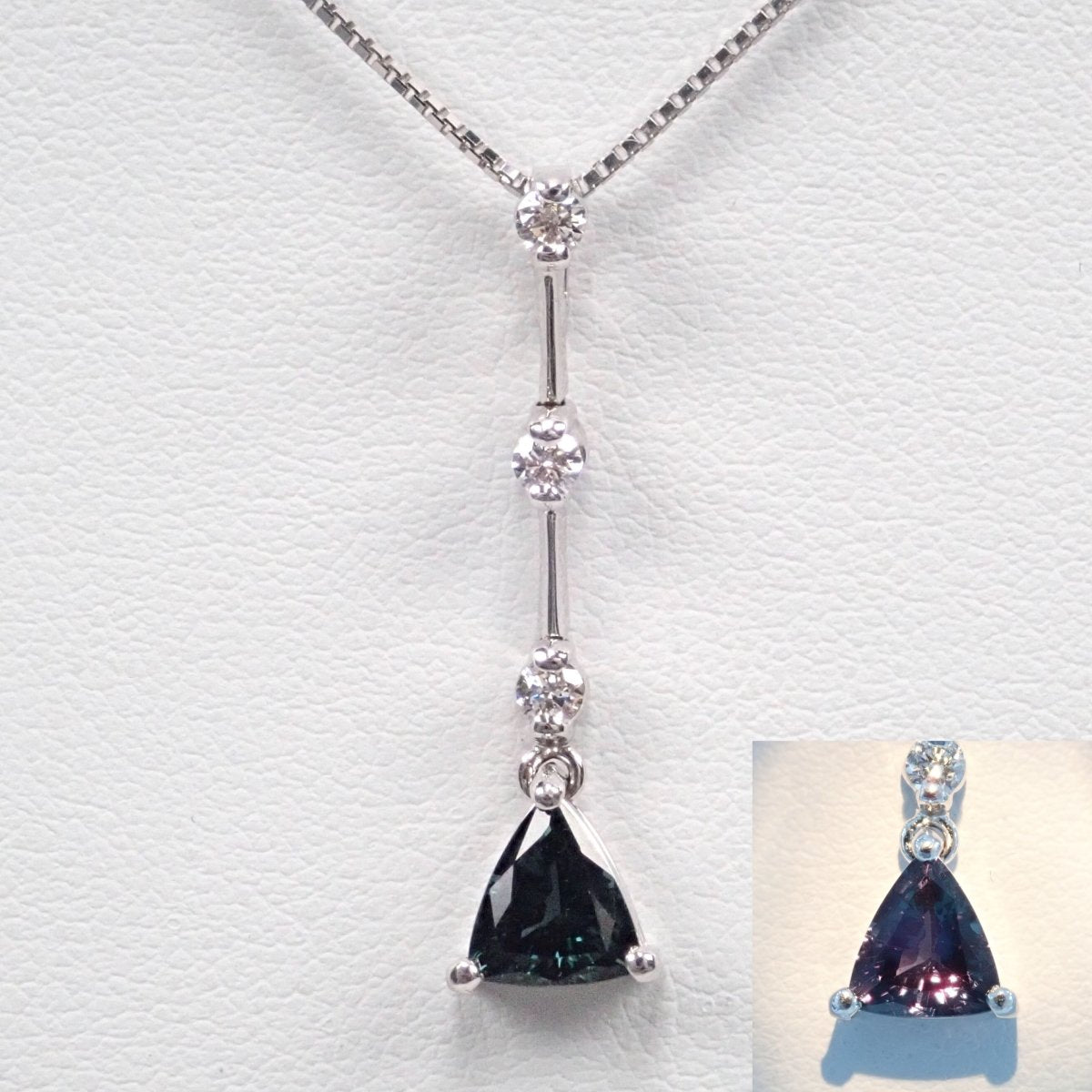 K18WGカラーチェンジガーネット (アレキタイプ)1.01ct ペンダント - KARATZ STORE|カラッツSTORE