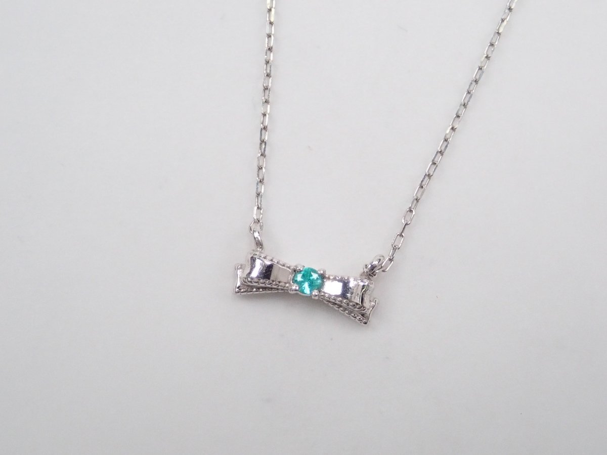 K18WGブラジル産パライバトルマリン0.01ct ペンダント(ネックレス) - カラッツSTORE