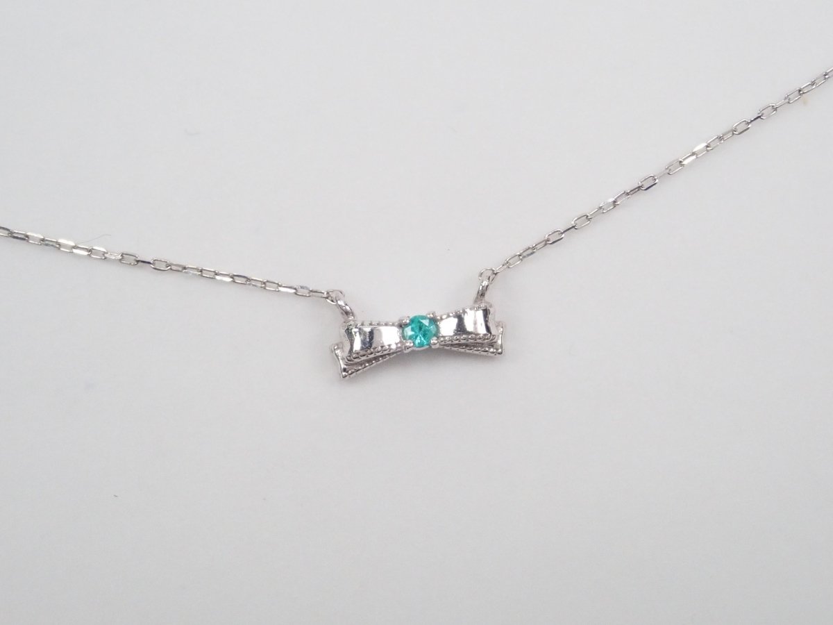 K18WGブラジル産パライバトルマリン0.01ct ペンダント(ネックレス) - カラッツSTORE