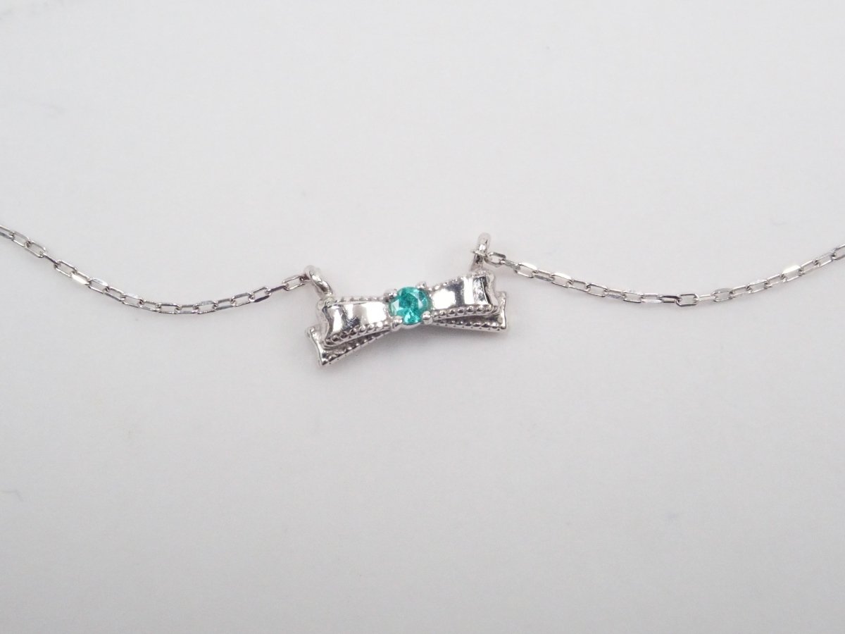 K18WGブラジル産パライバトルマリン0.01ct ペンダント(ネックレス) - カラッツSTORE