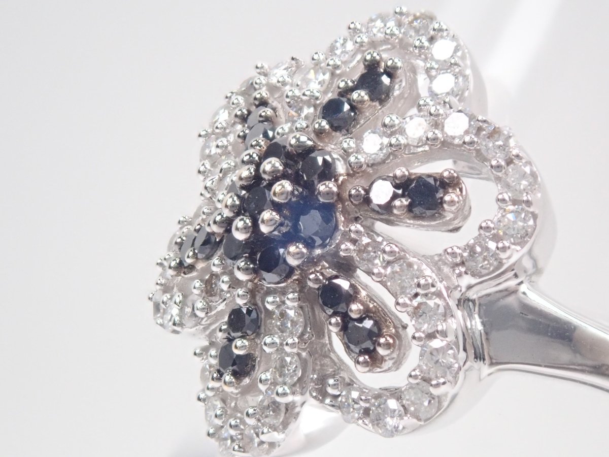 【カラフリ】K18WGブラックダイヤモンド0.76ct リング - カラッツSTORE