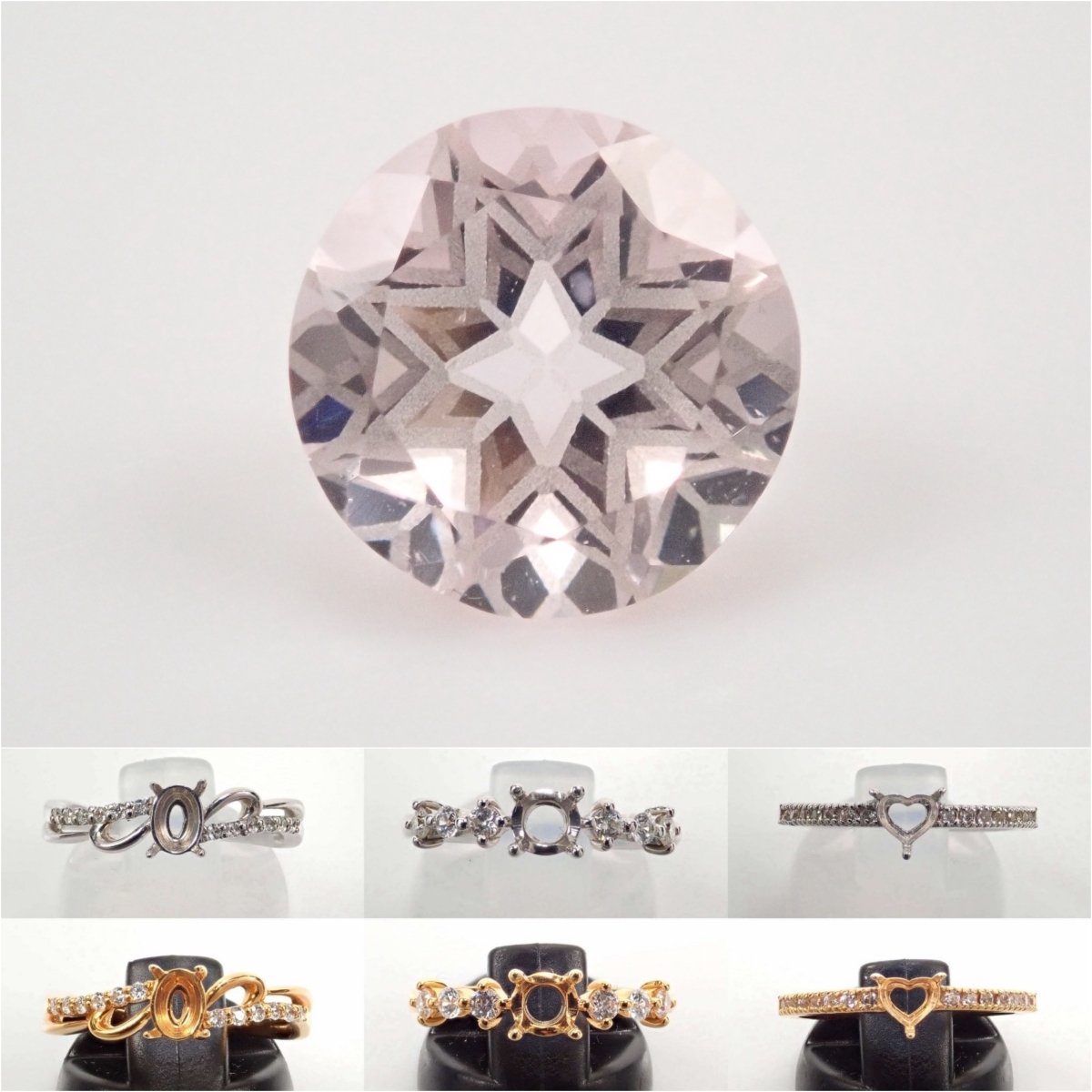 【セミオーダー代込】ダンデライオンカットカットのモルガナイトリング - KARATZ STORE|カラッツSTORE