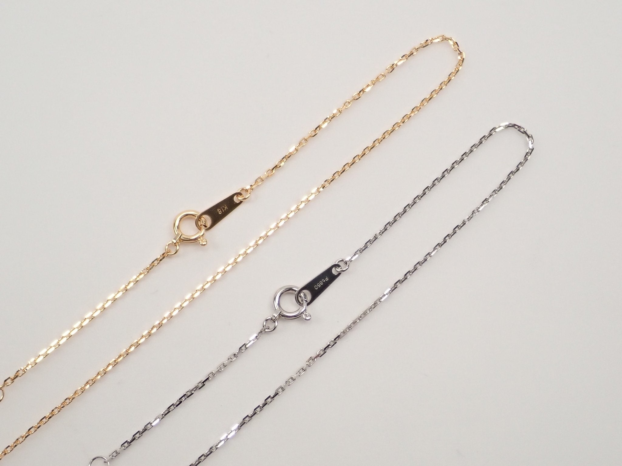 Pt850 プラチナ 小豆チェーン (アズキ) 0.9mm - KARATZ STORE|カラッツSTORE