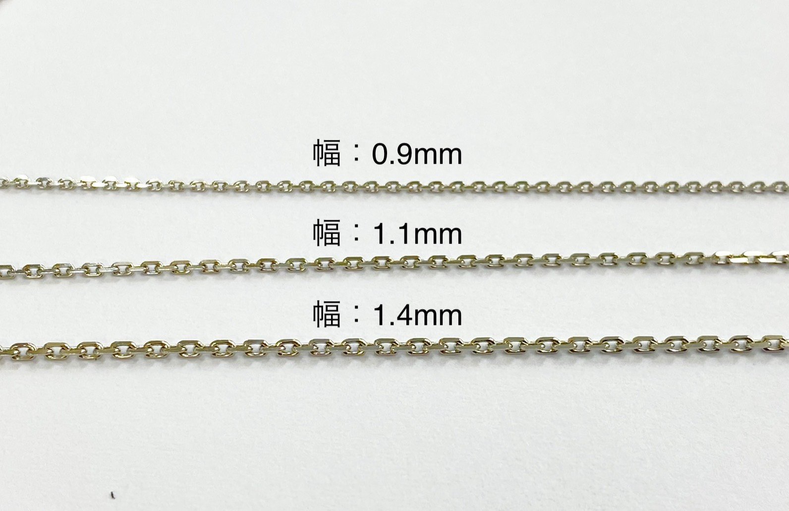 Pt850 プラチナ 小豆チェーン (アズキ) 1.1mm - KARATZ STORE|カラッツSTORE
