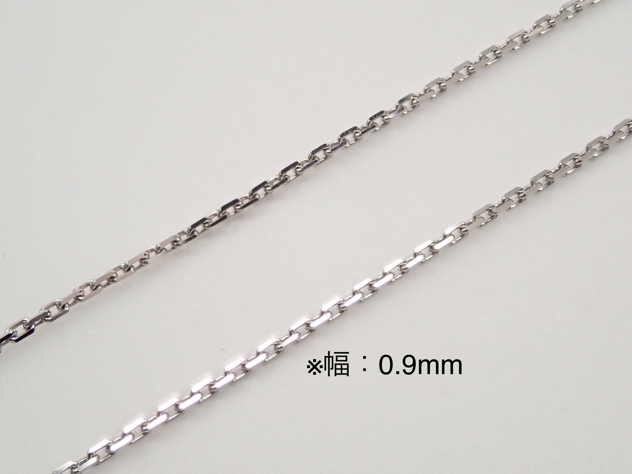 Pt850 プラチナ 小豆チェーン (アズキ) 1.4mm - KARATZ STORE|カラッツSTORE