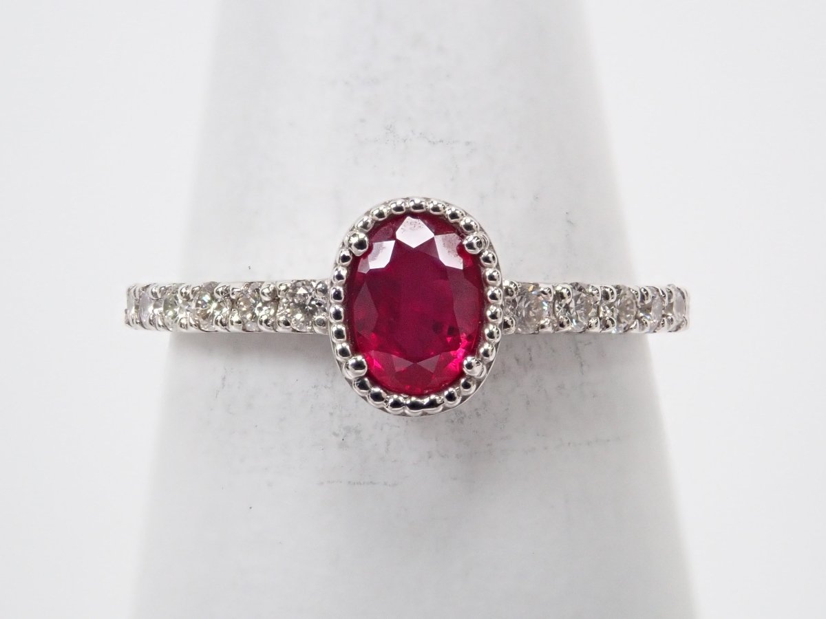 Pt900ピジョンブラッドルビー 0.36ct リング AIGS