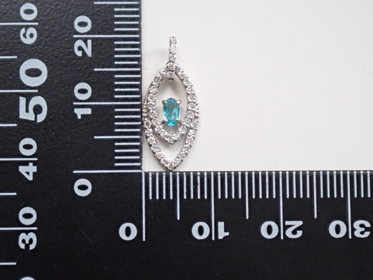 Pt900ブラジル産パライバトルマリン0.10ct ペンダントトップ(ネックレストップ) - カラッツSTORE