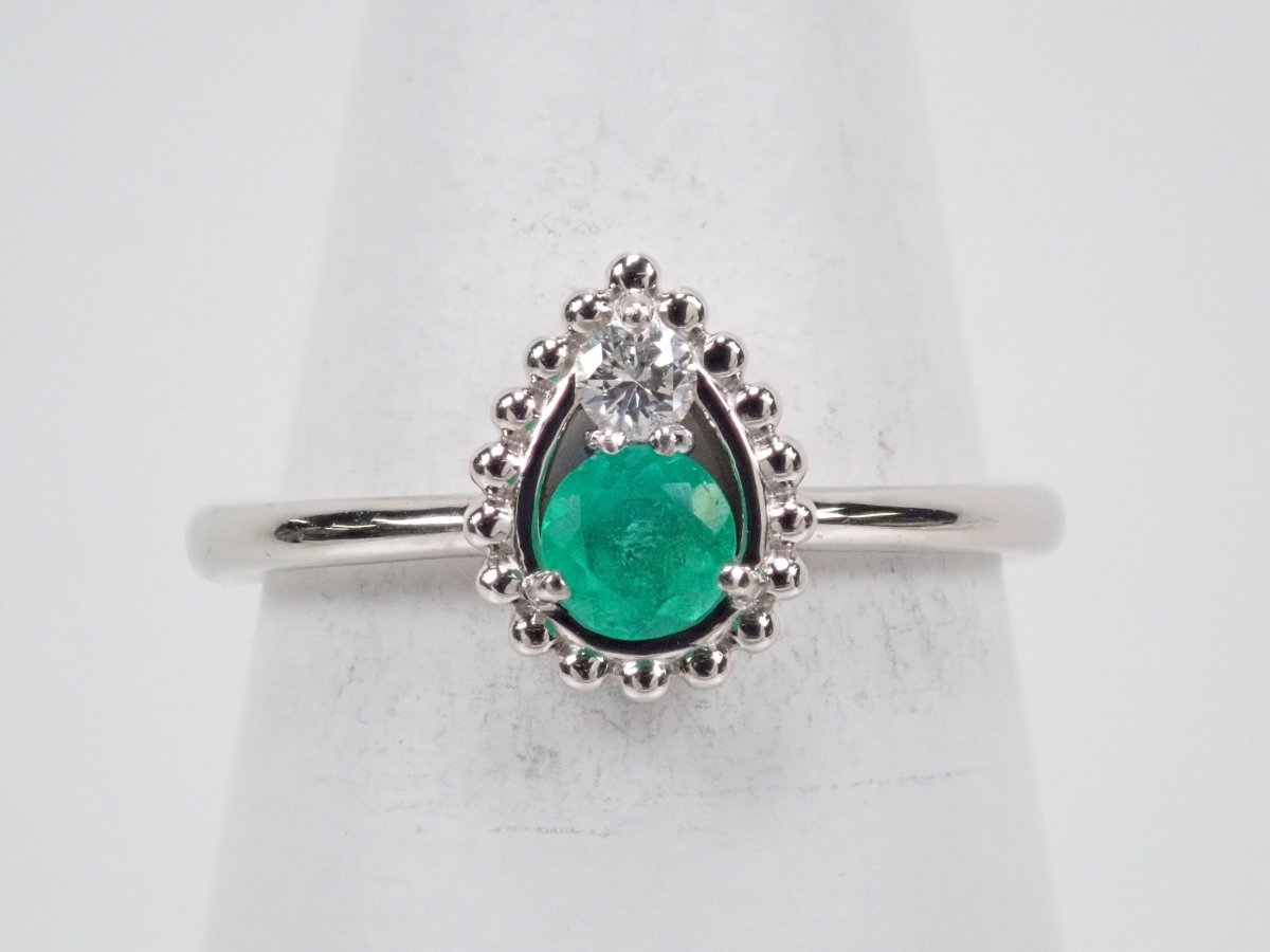 Pt900エメラルド0.17ct・ダイヤモンドリング - カラッツSTORE