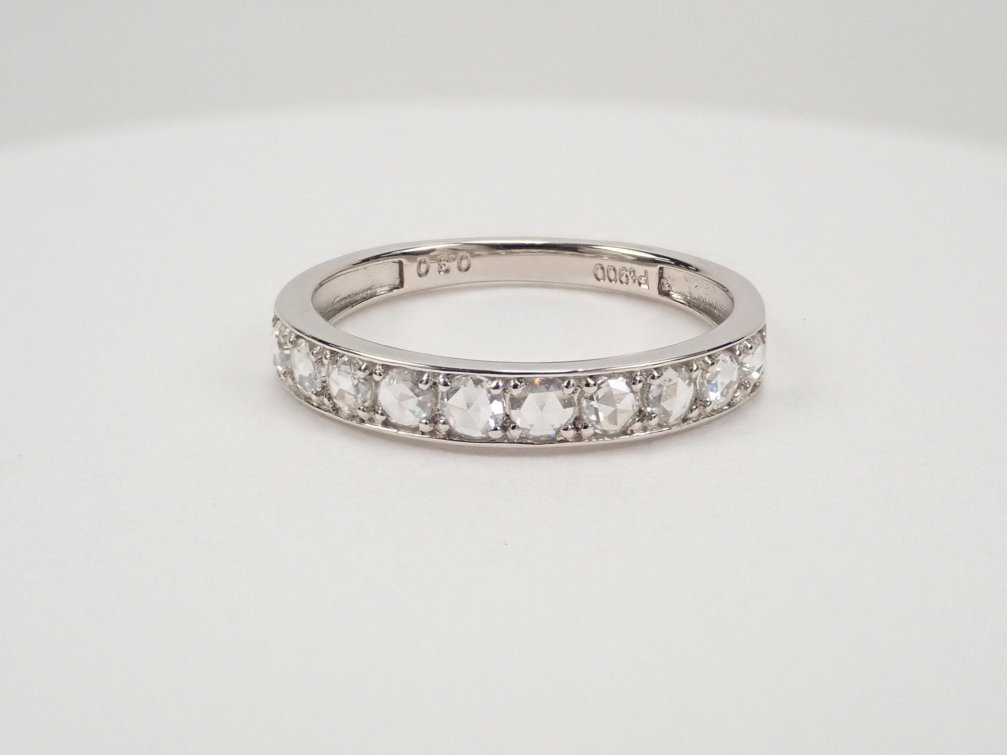 Pt900ローズカットダイヤモンド0.30ct ハーフエタニティリング - KARATZ STORE|カラッツSTORE