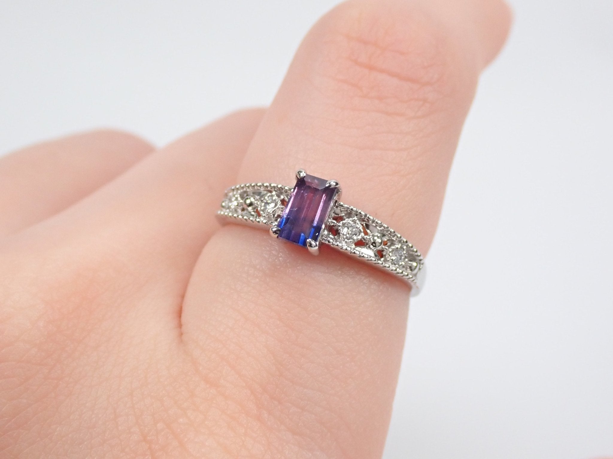 Pt900バイカラーサファイア0.634ct リング - KARATZ STORE|カラッツSTORE