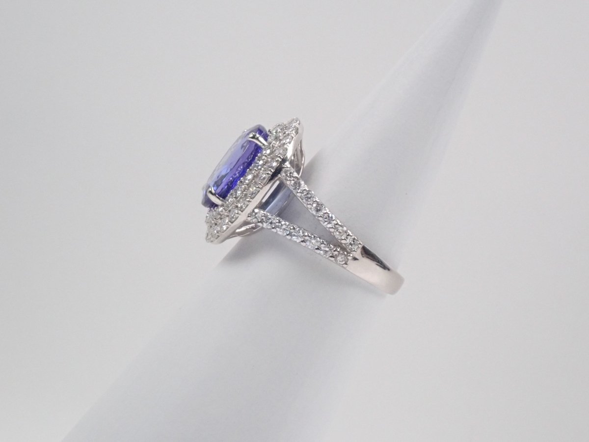 【カラフリ】Pt900タンザナイト4.093ct・ダイヤモンドリング - カラッツSTORE