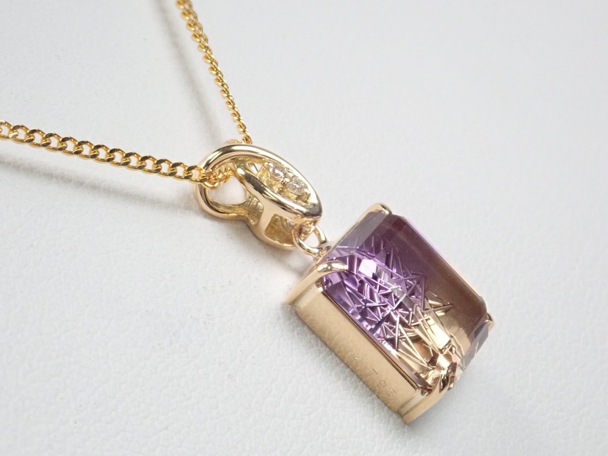 【甲州貴石切子】Pt900アメトリン4.793ct ペンダントトップ(ネックレストップ) - カラッツSTORE