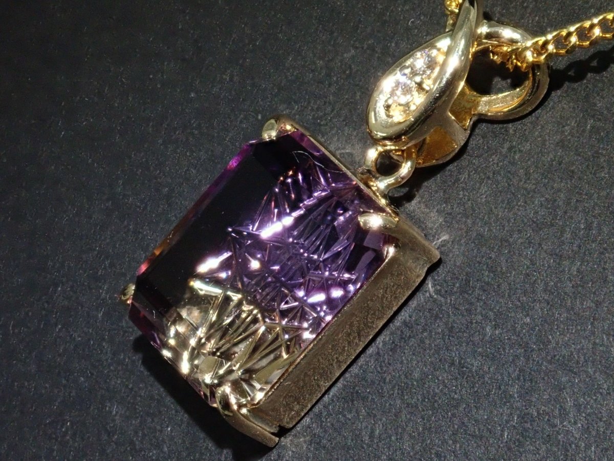 【甲州貴石切子】Pt900アメトリン4.793ct ペンダントトップ(ネックレストップ) - カラッツSTORE