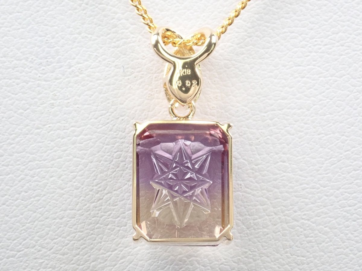 【甲州貴石切子】Pt900アメトリン4.793ct ペンダントトップ(ネックレストップ) - カラッツSTORE