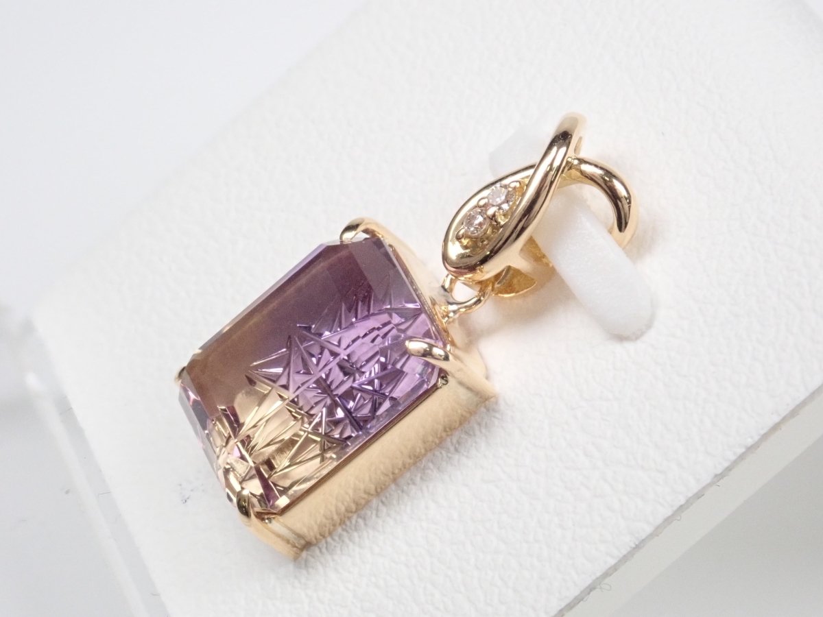 【甲州貴石切子】Pt900アメトリン4.793ct ペンダントトップ(ネックレストップ) - カラッツSTORE
