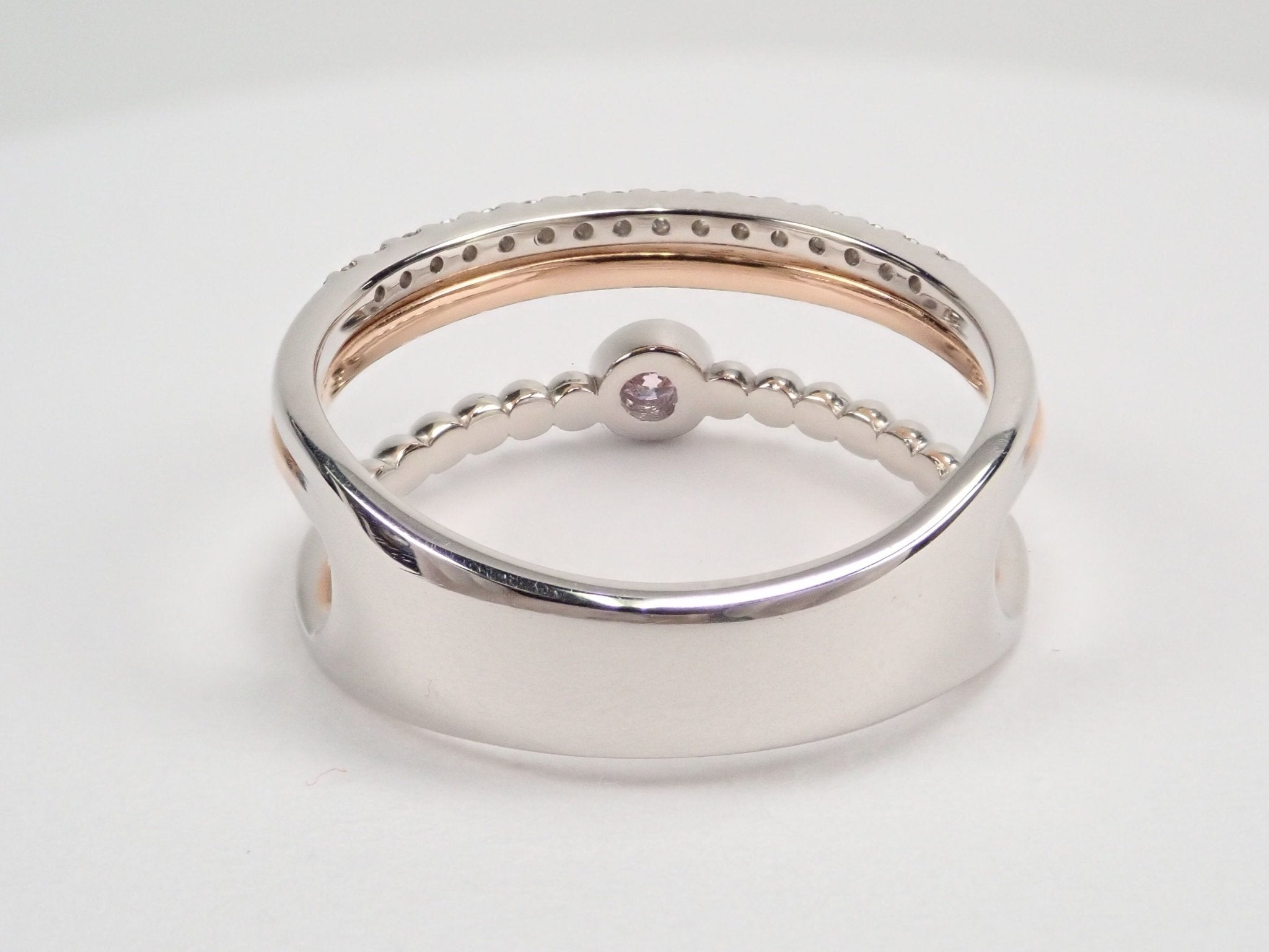 Pt900/K18PGピンクダイヤモンド0.048ct リング - KARATZ STORE|カラッツSTORE