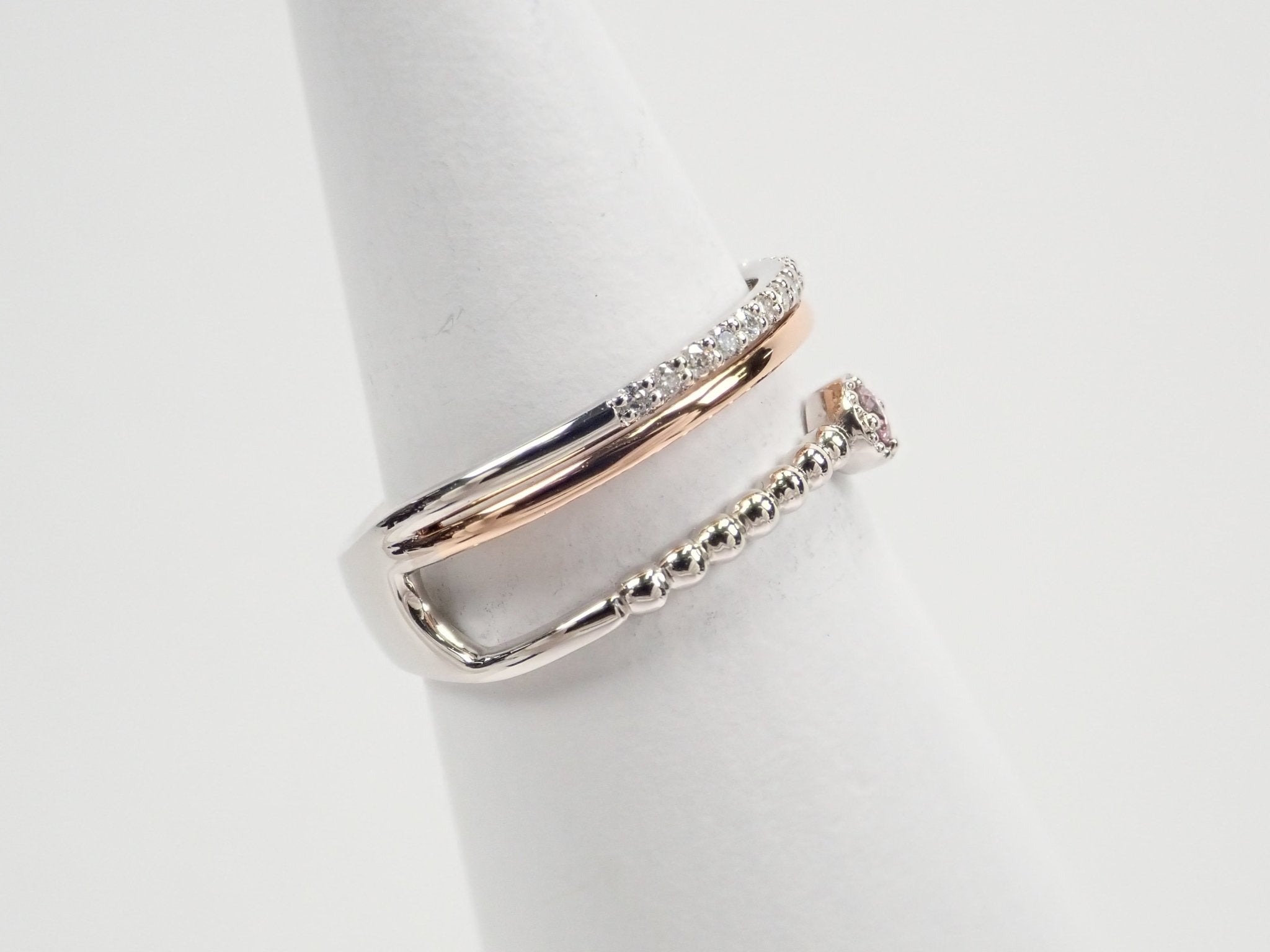 Pt900/K18PGピンクダイヤモンド0.048ct リング - KARATZ STORE|カラッツSTORE