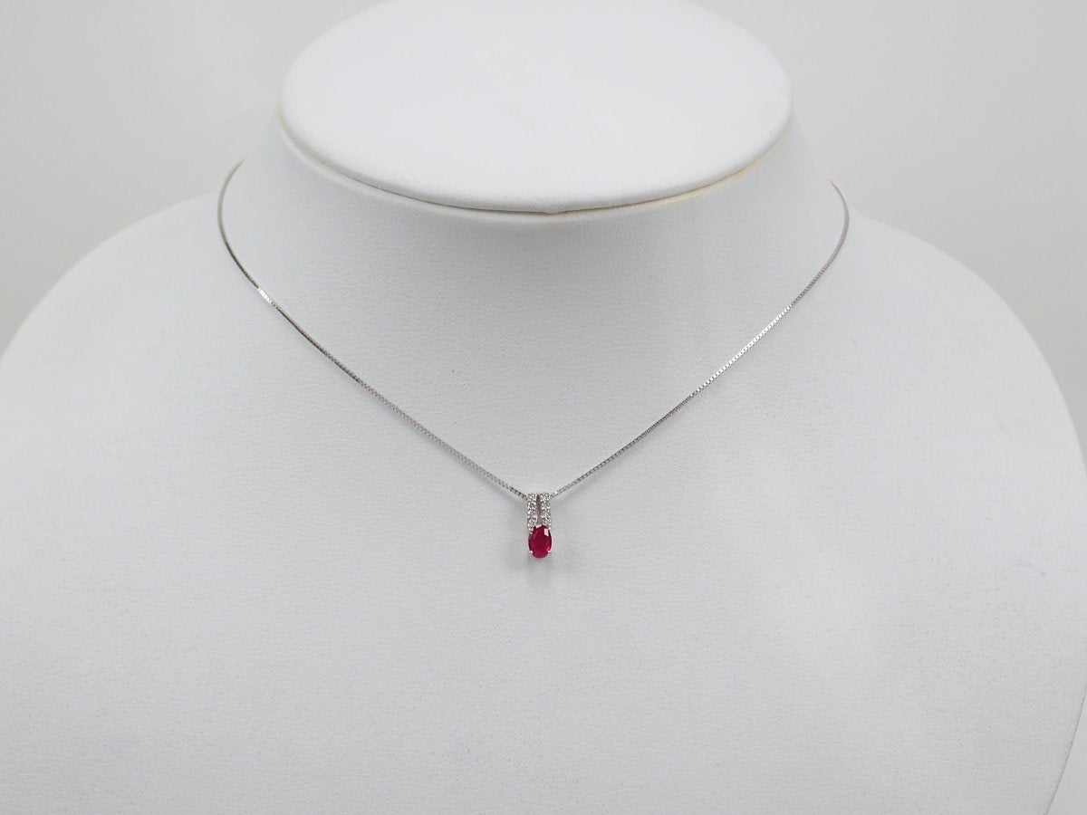 Pt900/Pt850ピジョンブラッドルビー 0.39ct ペンダント(ネックレス) AIGS付 - カラッツSTORE