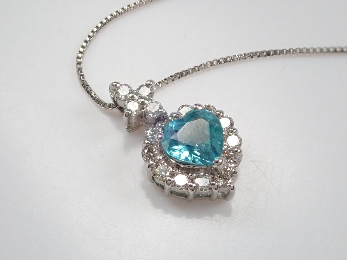 【カラフリ】Pt900/Pt850パライバトルマリン0.43ct ペンダント(CuO:0.2%,MnO:1.9%) - カラッツSTORE