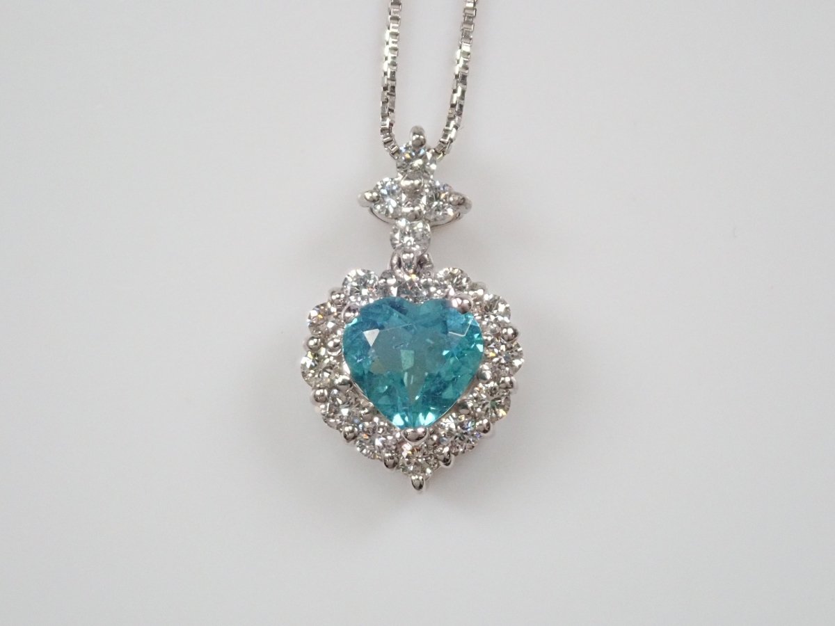 【カラフリ】Pt900/Pt850パライバトルマリン0.43ct ペンダント(CuO:0.2%,MnO:1.9%) - カラッツSTORE