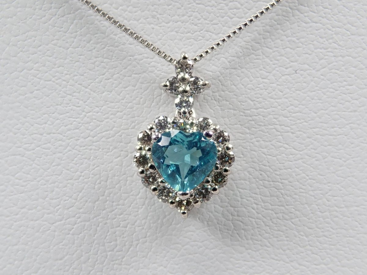【カラフリ】Pt900/Pt850パライバトルマリン0.43ct ペンダント(CuO:0.2%,MnO:1.9%) - カラッツSTORE
