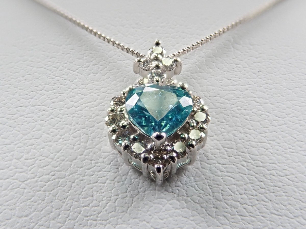 【カラフリ】Pt900/Pt850パライバトルマリン0.43ct ペンダント(CuO:0.2%,MnO:1.9%) - カラッツSTORE