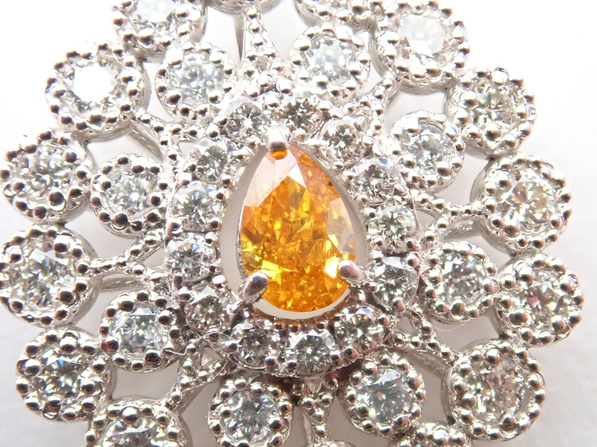 Pt950 イエローダイヤモンド0.158ct ペンダント(FANCY DEEP ORANGE YELLOW) - KARATZ STORE|カラッツSTORE