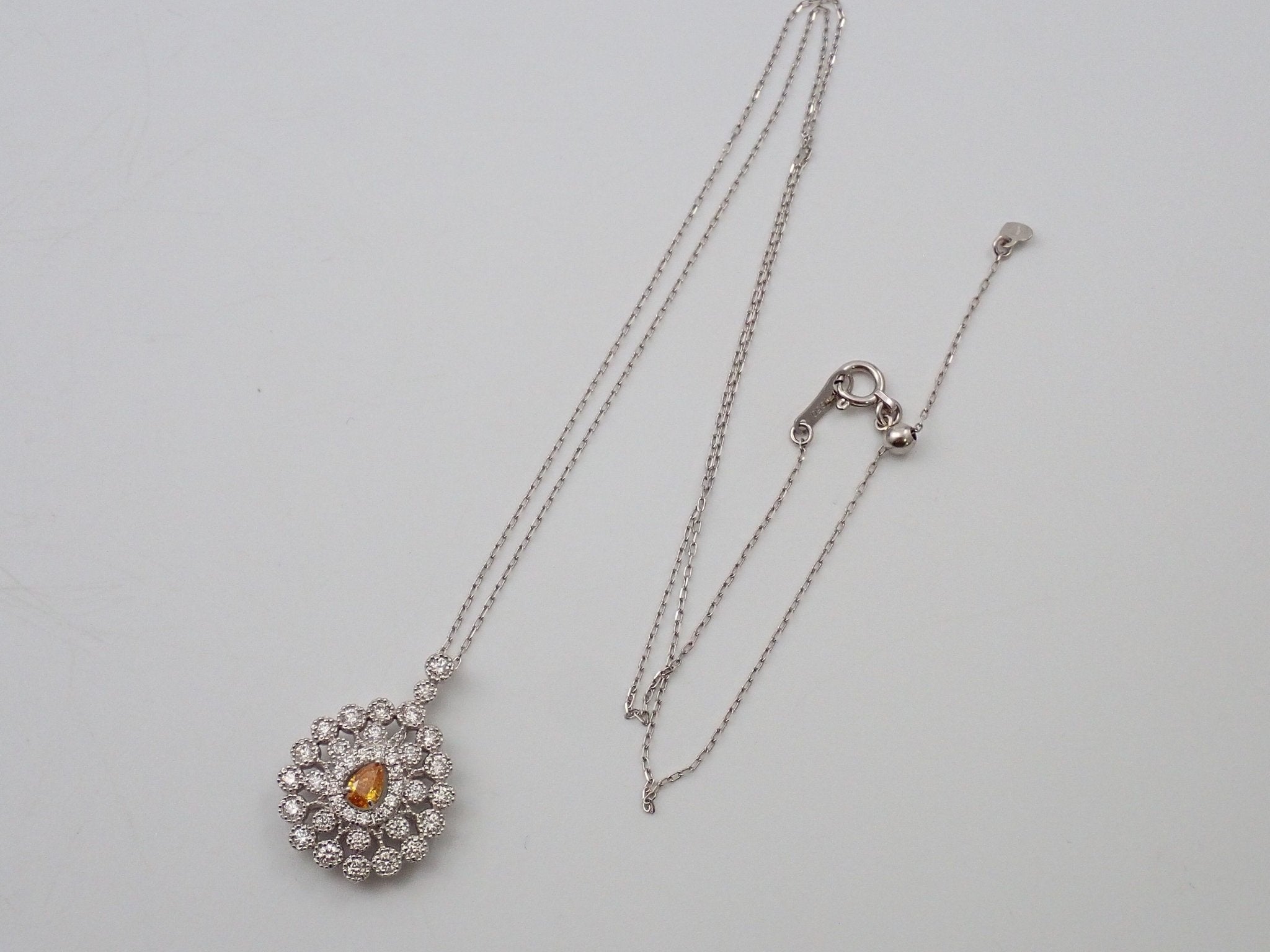 Pt950 イエローダイヤモンド0.158ct ペンダント(FANCY DEEP ORANGE YELLOW) - KARATZ STORE|カラッツSTORE