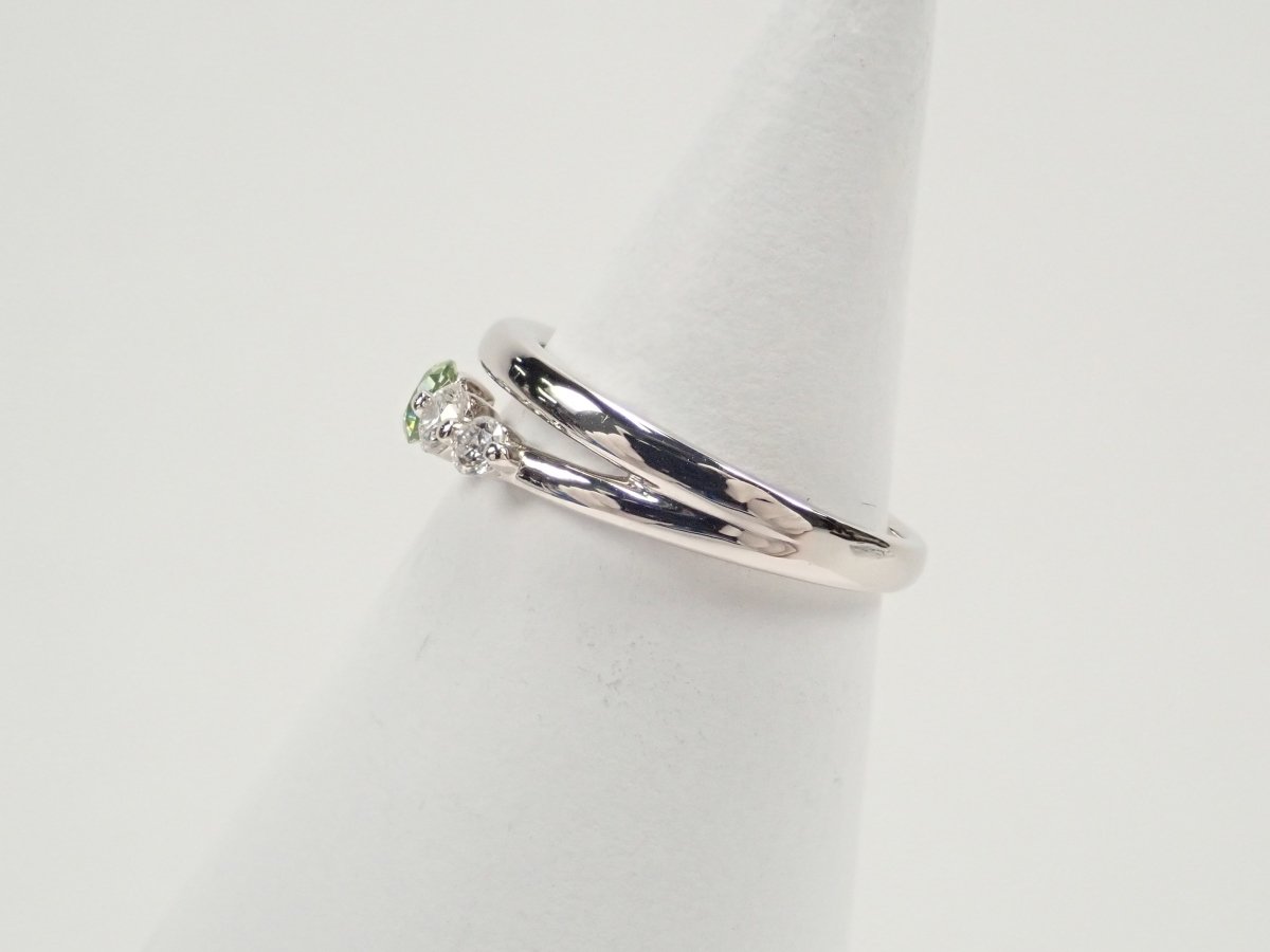 Pt950ロシア産デマントイドガーネット(ホーステール認む)0.155ct リング - KARATZ STORE|カラッツSTORE