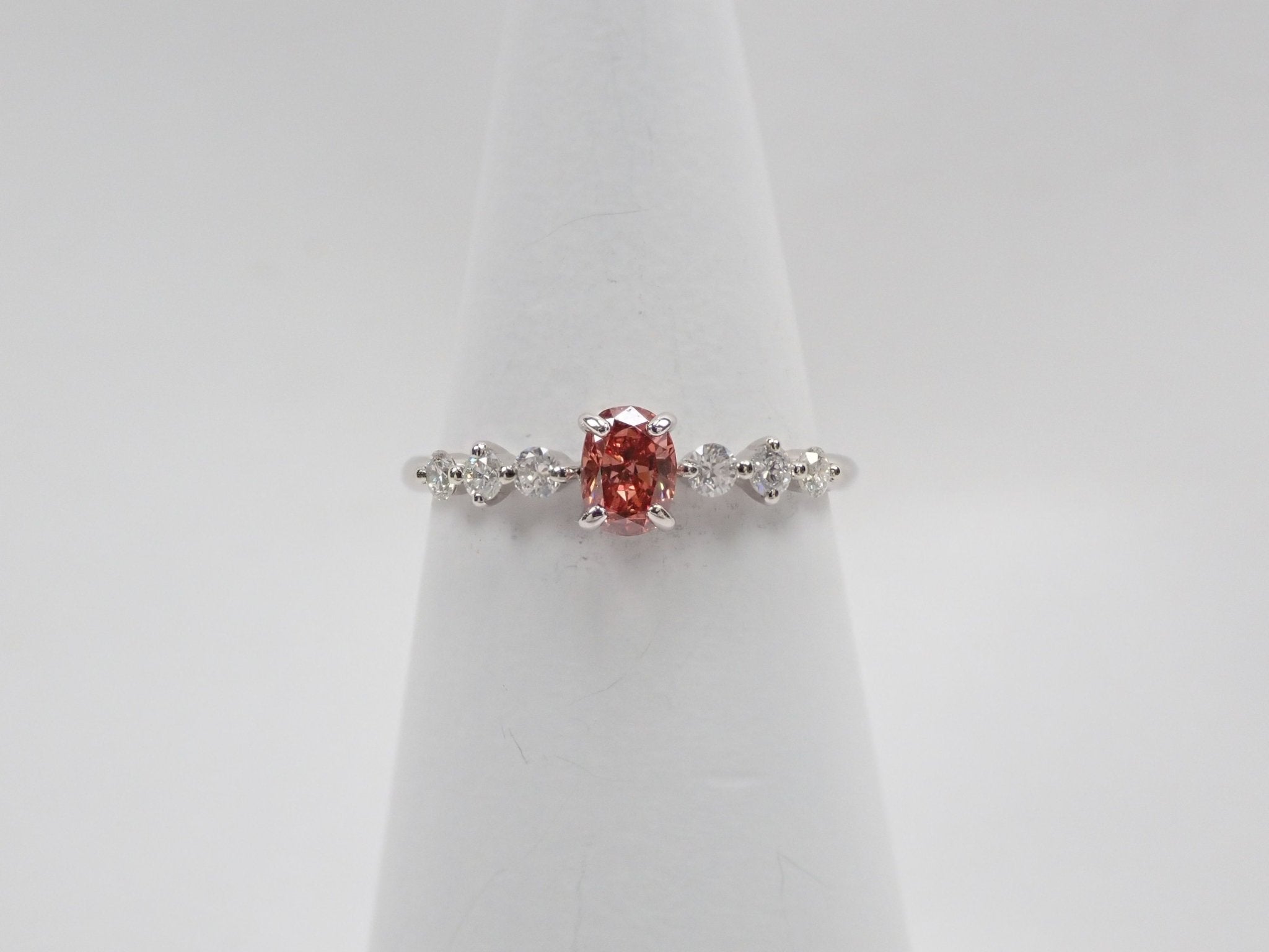 Pt950ピンクダイヤモンド0.379ct リング(FANCY DEEP BROWNISH ORANGY PINK,SI2) - KARATZ STORE|カラッツSTORE