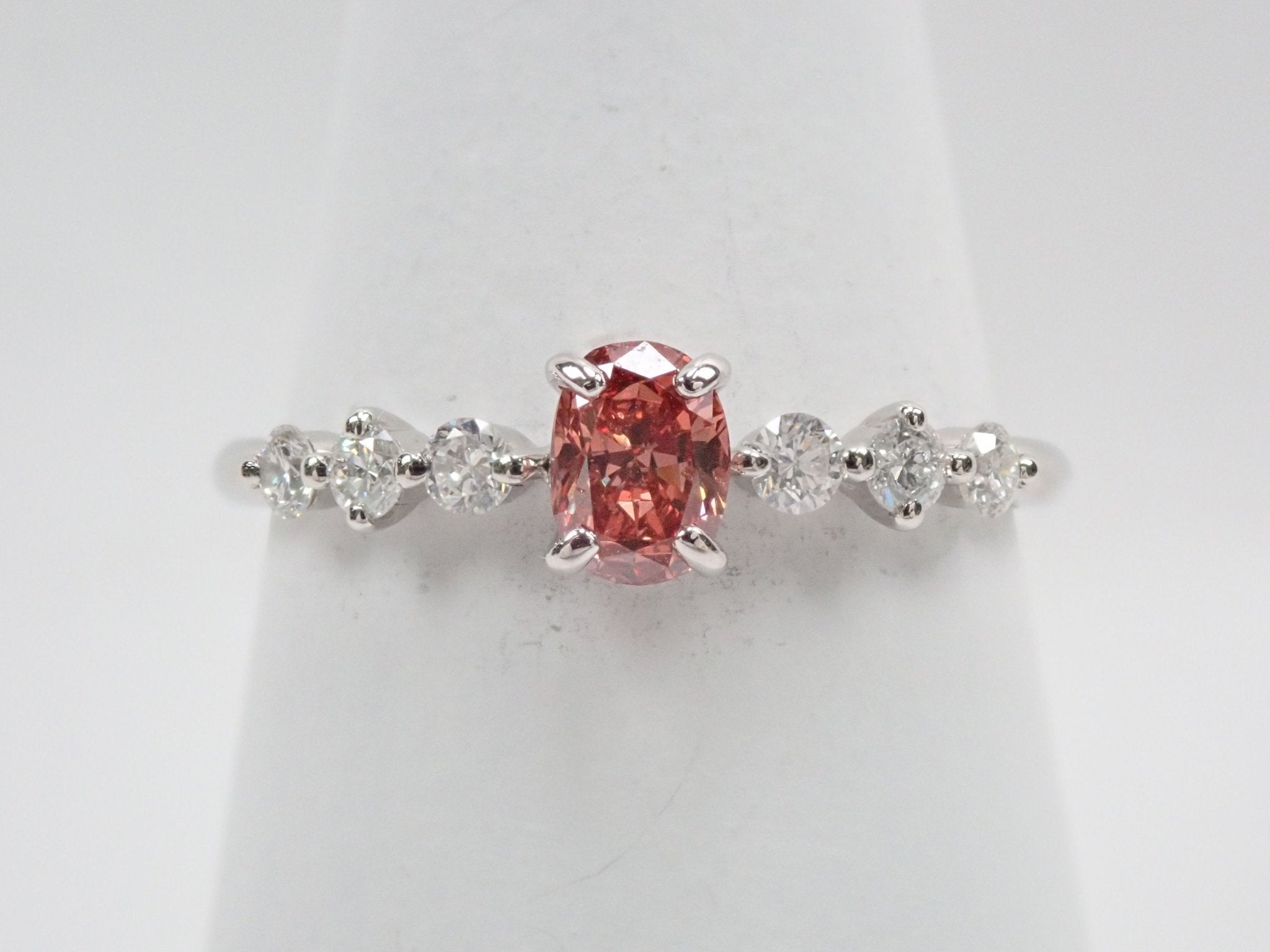 Pt950ピンクダイヤモンド0.379ct リング(FANCY DEEP BROWNISH ORANGY PINK,SI2) - KARATZ STORE|カラッツSTORE