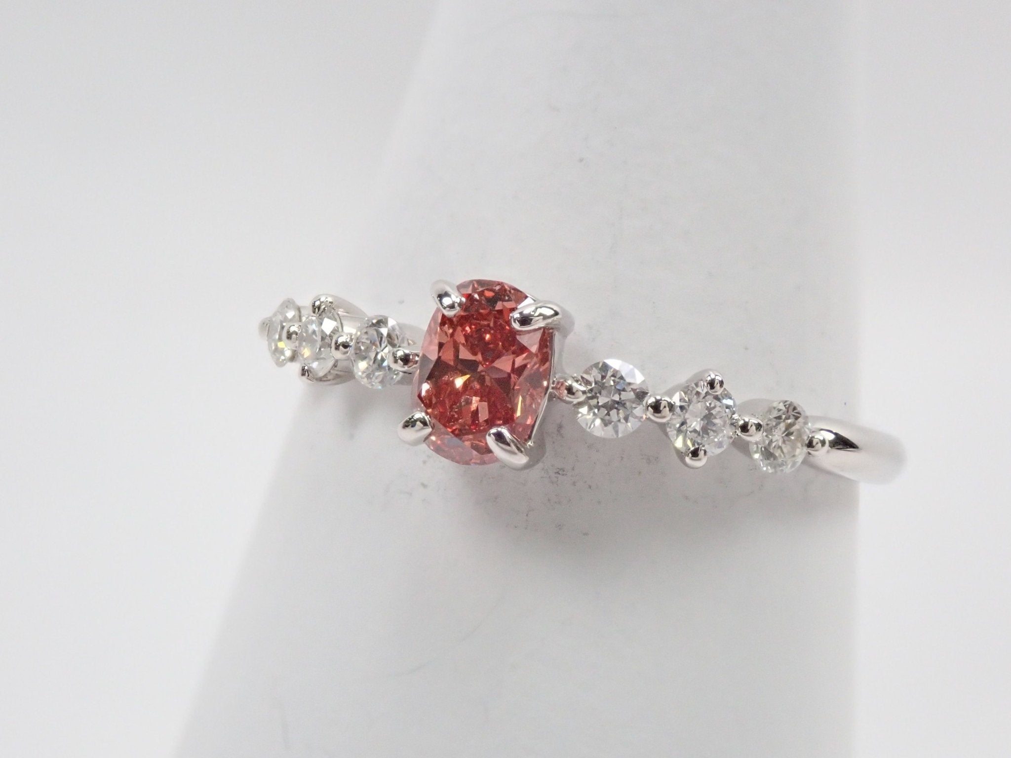 Pt950ピンクダイヤモンド0.379ct リング(FANCY DEEP BROWNISH ORANGY PINK,SI2) - KARATZ STORE|カラッツSTORE