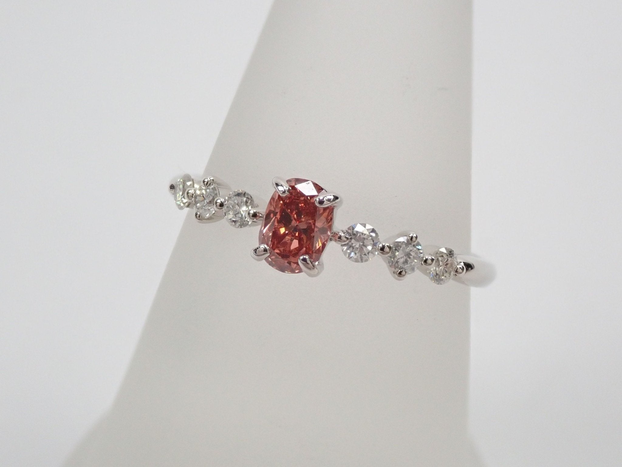 Pt950ピンクダイヤモンド0.379ct リング(FANCY DEEP BROWNISH ORANGY PINK,SI2) - KARATZ STORE|カラッツSTORE