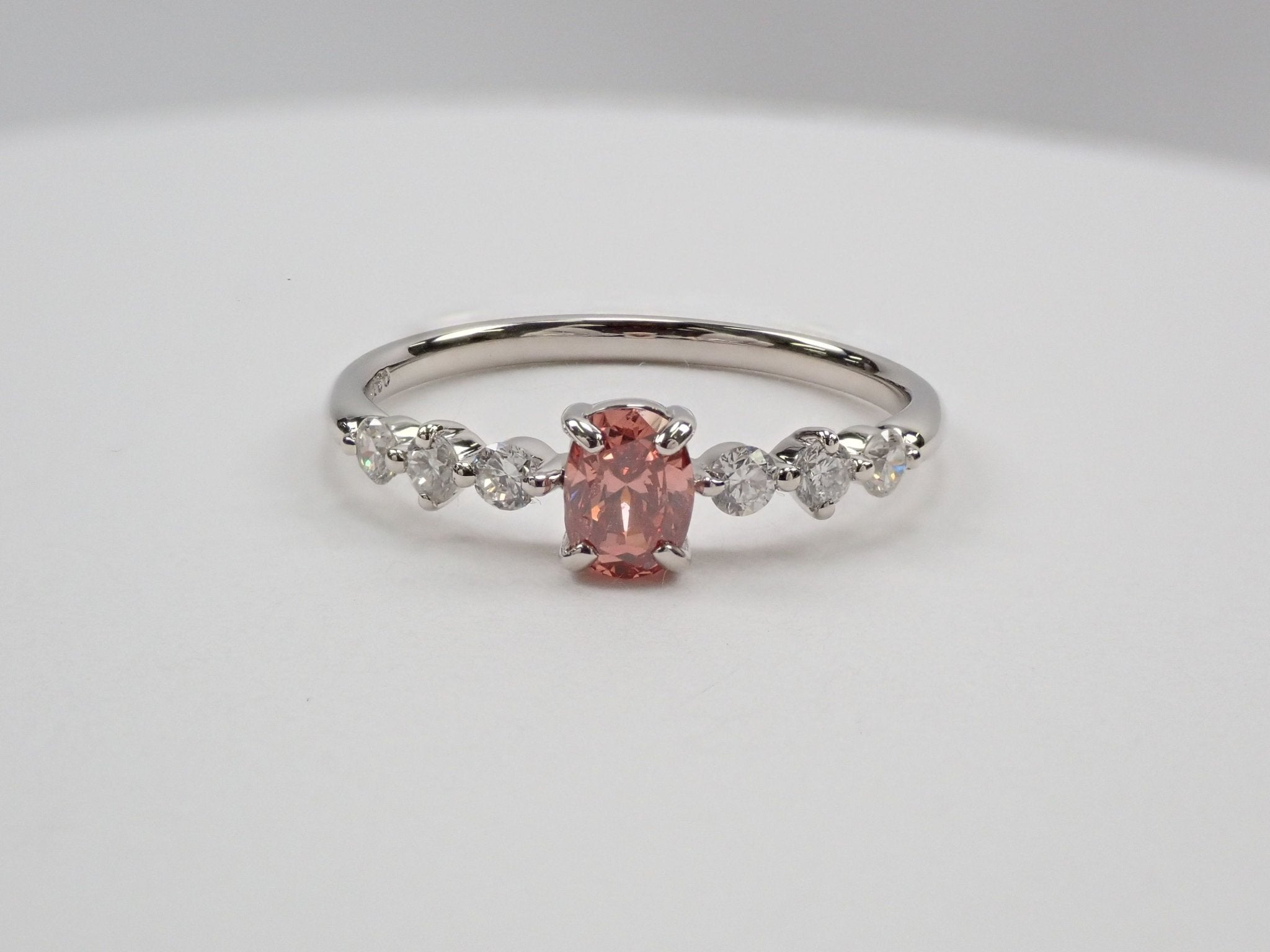 Pt950ピンクダイヤモンド0.379ct リング(FANCY DEEP BROWNISH ORANGY PINK,SI2) - KARATZ STORE|カラッツSTORE